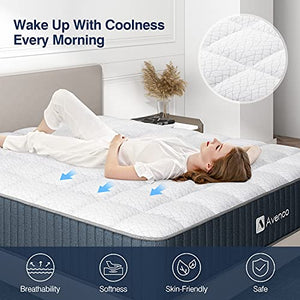 Queen Mattress,Avenco Queen Size Mattress,10 Inch Hybrid Queen Mattress in a Box,Innerspring and Comfortable Foam,Back Pain Relief, CertiPUR-US, 10 Years Support