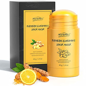 Turmeric Clay Stick Mask Organic Vitamin C Purifying Clay Mask Blackhead Cleansing Healing Clay Mud Mask Deep Clean Pore Improve Skin Acne Scars Facial Mask With Blackhead Remover Extractor ToolS