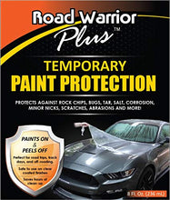 Load image into Gallery viewer, Road Warrior Plus Paint Protection Film - Temporary Roll-On Automotive Exterior Protector from Rocks, Scratch and Chips - Coating Applies White, Dries Clear - 8oz Kit
