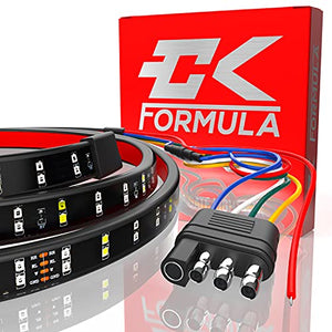 CK Formula 60” Double Row LED Tailgate Light Bar - 5 Functions: Reverse, Brake, Running, Turn Signal, Double Flash Light Strip for Trucks, 2935 SMD LED Chips, IP67 Waterproof, 12V, 1 Piece