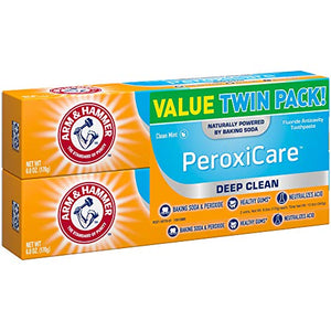 ARM & HAMMER Peroxicare Toothpaste, TWIN PACK (Contains Two 6oz Tubes) – Clean Mint- Fluoride Toothpaste