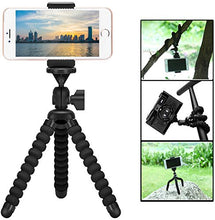 Load image into Gallery viewer, Mini Cell Phone Flexible Tripod Holder, ZTON Adjustable Mobile Phone Mount, Universal Octopus Stand for iPhone, Samsung, Camera (S-Black)
