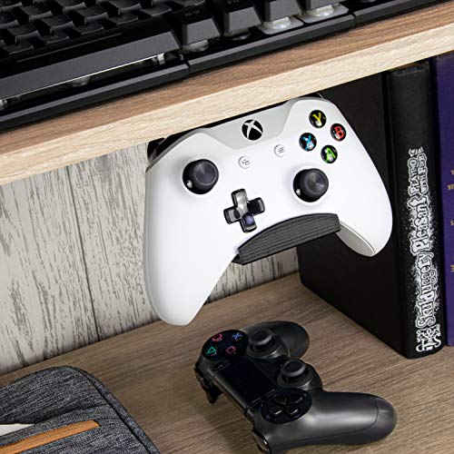 Load image into Gallery viewer, Gamepad Under The Desk Mount Holder Hanger for Xbox One, Switch, PS4, PC, Steam, Steelseries & Most Game Controllers, No Screws, VHB Tape, by Brainwavz (Black, Improved Adheasion Nov2019)