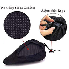 Load image into Gallery viewer, Karetto Bike Gel &amp; Foam Seat Cover Excercise Bicycle Saddle Cover with Drawstring, Rain and Dust Resistant，Reflective Band Bandanas ，Soft Cover for Mountain, Road and Cruiser Bikes…
