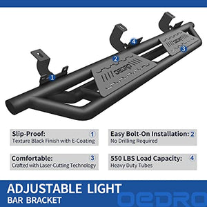 OEDRO 6.5'' Running Boards Compatible with 2018-2022 Jeep Wrangler JL & Unlimited 4 Door, Textured Black Side Step Rails Nerf Bars