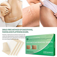 Load image into Gallery viewer, Aroamas, Silicone Scar Removal Sheets - for Keloid, C-Section, Hypertrophic, Surgical Scars and More Reusable and Washable 3&quot;×1.57&quot;, 4 Sheets (2 Month Supply)
