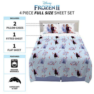 Franco Kids Bedding Super Soft Microfiber Sheet Set, 4 Piece Full Size, Disney Frozen 2