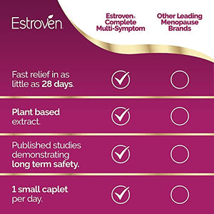Estroven Complete Multi-Symptom Menopause Relief, Safe, Effective and Drug Free, Clinically Shown to Relieve Multiple Menopause Symptoms*, Reduces Hot Flashes and Night Sweats*, One Per Day, 28 Count