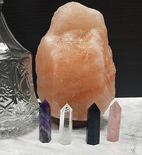 Load image into Gallery viewer, Luckeeper Healing Crystal Wands | 2&quot; Amethyst Crystal, Rose Quartz,Clear Quartz,Black Obsidian| 6 Faceted Reiki Chakra with 4 pcs Tumbled Crystals
