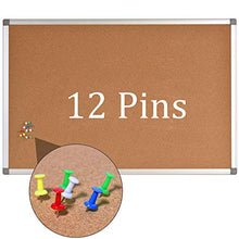 Load image into Gallery viewer, Cork Board Bulletin Board – 24 x 36 Message Board Wall Mounted Pin Board Aluminum Framed with 12 Pins
