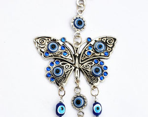 Betterdecor Blue Evil Eye with Butterfly Hanging Decoration Ornament (with a Pouch)-003