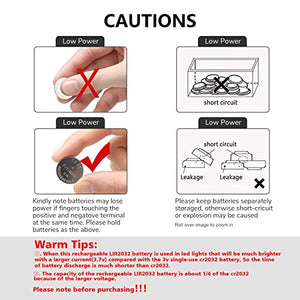 Rechargeable 2032 Battery, FITINOCH LIR2032 Button Battery Can Replace ML2032 CR2032 3v Lithium Batteries with Coin Battery Charger, 4 Count Car Remote Battery 3.7V 50mAh