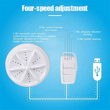 Load image into Gallery viewer, Kacsoo Mini Portable Washing Machine with Foldable Tub, 3 in 1 Personal Rotating Ultrasonic Turbines Compact Washer USB Powered for Camping Apartments Dorms RV Business Trip Clothes
