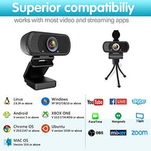 Load image into Gallery viewer, 1080P Webcam,Live Streaming Web Camera with Stereo Microphone, Desktop or Laptop USB Webcam with 110 Degree View Angle, HD Webcam for Video Calling, Recording, Conferencing, Streaming, Gaming
