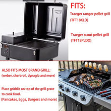 Load image into Gallery viewer, BAC460 Griddle Replacement Parts for Traeger Grill Accessories Traeger Ranger TFT18KLD Traeger Scout Pellet TFT18PLDO Portable Griddle Traeger Reversible Parts Black Top Grate Cast Iron Pan 1 Pack
