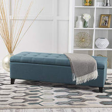 Load image into Gallery viewer, Christopher Knight Home Mission Fabric Storage Ottoman, Dark Teal
