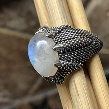 Load image into Gallery viewer, Natural Rainbow Moonstone 925 Solid Sterling Silver Men's Ring Size 7
