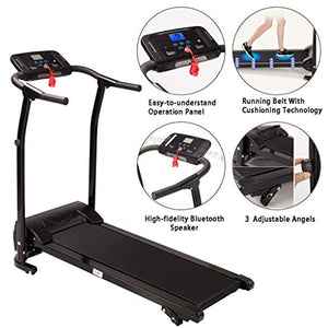 UNBRUVO Electric Folding Treadmill with Incline LCD Display, Fitness Motorized Running Jogging Machine 265 LBS Load-Bearing,Perfect for Home Exercise,Fast and Easy Assembly