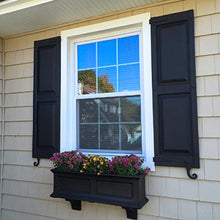 Load image into Gallery viewer, Ekena Millwork LP2S12X03500BL Lifetime Vinyl Standard Shutter (Per Pair), 12"W x 35"H, Black
