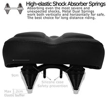 Load image into Gallery viewer, DAWAY Oversized Comfort Bike Seat - C40 Most Comfortable Extra Wide Soft Foam Padded Exercise Bicycle Saddle for Men Women Senior, Universal Fit for Cruiser, Stationary, Spin Bikes &amp; Outdoor Cycling
