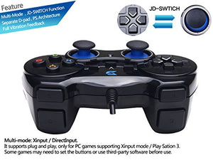 ZD-V+ USB Wired Gaming Controller Gamepad for PC/Laptop Computer(Windows XP/7/8/10) & PS3 & Android & Steam - [Black]