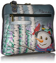 Load image into Gallery viewer, Anna by Anuschka Women's Genuine Leather Zip Around Cross Body | Medium Organizer with External Credit Card Pocket | Boy and the Snowman
