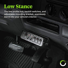 Load image into Gallery viewer, 6-Gang 12V Rocker Switch Box [40 Amp Max.] [12 AWG Wires][12 Volt DC] SPST On/Off Rocker Toggle Switch Panel Box for Auto Automotive Lights Car Marine Boat Truck Vehicles &amp; More
