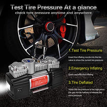 Load image into Gallery viewer, GSPSCN Portable Air Compressor Pump Tire Inflator with Digital Gauge, Heavy Duty Double Cylinder 12V Tire Pump 150 PSI with Tire Repair Kit and Toolbox for Auto,SUV,Off-Road,Truck,Bike
