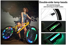 Load image into Gallery viewer, Rottay Bike Wheel Lights, Bicycle Wheel Lights Waterproof RGB Ultra Bright Spoke Lights 14-LED 30pcs Changes Patterns -Safety Cool Bike Tire Accessories Kids Adults-Visible from All Angle
