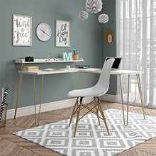 Load image into Gallery viewer, Ameriwood Home Haven L Riser, White/Gold Desk
