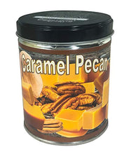 Load image into Gallery viewer, Our Own Candle Company Caramel Pecan Scented Candle in 13 Ounce Tin with a Caramel Pecan Label
