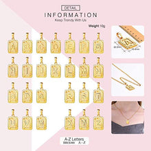 Load image into Gallery viewer, U7 Gold Monogran Necklace A-Z 26 Letters Pendant Men Womens Fashion Jewelry 18K Gold Plated Square Pendants Capital Initial Necklaces (M)
