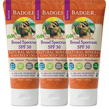 Load image into Gallery viewer, Badger - SPF 30 Kids Sunscreen Cream with Zinc Oxide for Face and Body, Broad Spectrum &amp; Water Resistant Reef Safe Sunscreen, Natural Mineral Sunscreen with Organic Ingredients 2.9 fl oz (3 pack)

