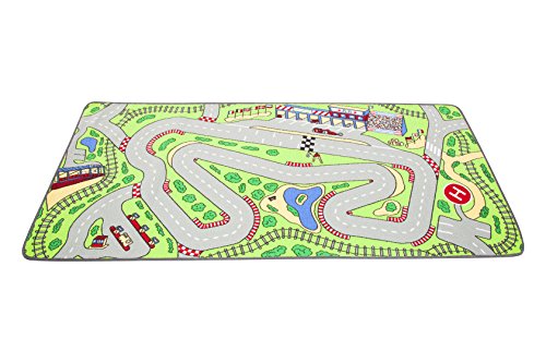 Learning Carpets Childrens Factory Racetrack Learning Carpet, Red