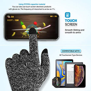Winter Warm Touchscreen Gloves for Women Men - Triangle Anti-Slip Silicone Gel, Knit Thermal Soft Lining & Elastic Cuff, Driving Motorcycle Cycling Bike Sports Texting Gloves(One-Size, Black)