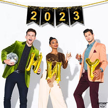 Load image into Gallery viewer, Large, Happy New Year 2023 Banner - 8 Feet, No DIY | Happy New Year Sign, New Years Eve Party Supplies 2023 | Happy New Year Banner 2023 Sign for NYE Decorations 2023 | NYE 2023 New Years Decorations
