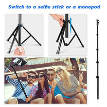 Load image into Gallery viewer, UBeesize 54-inch Selfie Stick Tripod, Detachable and Extendable Phone Tripod for Cell Phone, Compatible with iPhone and Android Phone, Includes Wireless Remote, Cell Phone Holder and Gopro Adapter

