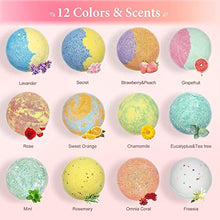 Load image into Gallery viewer, Exfoliating Back Scrubber for Shower and 12 Pcs Bath Bombs Gift Set Bundle for Her/Him
