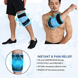 REVIX Ice Pack for Knee Pain Relief, Reusable Gel Ice wrap for Leg Injuries, Swelling, Knee Replacement Surgery, Cold Compress Therapy for Arthritis, Meniscus Tear and ACL