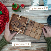 Load image into Gallery viewer, BSIRI Tic Tac Toe Wooden Board Game Table Toy Player Room Decor Tables Family XOXO Decorative Pieces Adult Rustic Kids Play Travel Backyard Discovery Night Level Drinking Romantic Decorations

