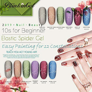 12 Colors Spider Gel, Liner Gel Nail Polish Kit, Nail Painting Drawing Design, Spider Web Silk Line with Liner Brush Dotting Tool (5ml12)