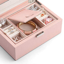 Load image into Gallery viewer, Vlando Jewelry Box, Jewelry Organizer and Storage with Mirror and Tray- Pink
