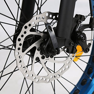 20" 500W 36V 12Ah Fat Tire Folding Electric Bike W/Gifts Rear Rack Removable Lithium Battery Beach Snow Bicycle Moped Electric Mountain Bike Powerful Motor Aluminum Frame Black and Blue