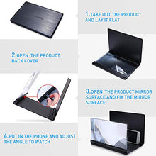 Load image into Gallery viewer, Screen Magnifier for Cell Phone, 3D HD Mobile Phone Screen Magnifier 12" Foldable Phone Stand,Phone Projector for Movies, Videos, and Gaming. iPhone Accessories Cool Gadgets for Men

