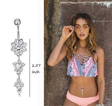 Load image into Gallery viewer, Udalyn 6 Pcs 14G Belly Rings for Women Stainless Steel Navel Rings Body Piercing Jewery Set Gold
