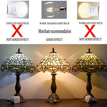 Load image into Gallery viewer, Tiffany Lamp with Cream Stained Glass and Crystal Bead Dragonfly Table Lamp in Height 18 Inch for Living Room Antique Coffee Table Desk Beside Bedroom S139 WERFACTORY
