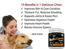 Load image into Gallery viewer, 10 in 1 Multivitamin Chew Treats for Dogs. 20 Healthy Actives: Glucosamine, Chondroitin &amp; Turmeric for Joint Support, Omega Fish Oil for Skin, Pumpkin &amp; Cranberry for Gut &amp; Immune Health.120ct 

