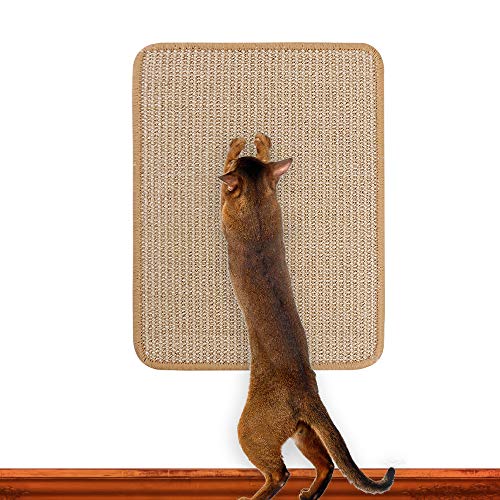 M&MKPET Natural Sisal Cat Scratcher Mat Horizontal Cat Floor Scratching Pad Rug Scratch Pad for Cat Grinding Claws & Protecting Furniture (25.6