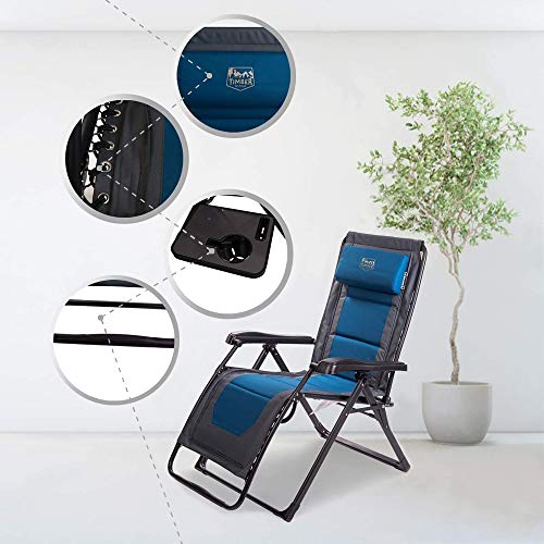 Timber Ridge Zero Gravity Chair Oversized Recliner Folding Patio Loung ...