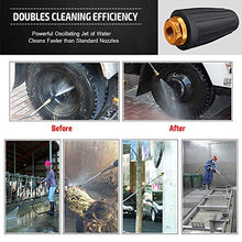 Load image into Gallery viewer, Bopopo 4000PSI Pressure Washer Turbo Nozzle Spray Tip 360° Rotating 1/4'' Quick Connect with 7 Spray Nozzle Tips Kit Multiple Degrees(0, 15, 25, 40 Degrees,Rinse1,Soap2) 4.0 GPM 4.0 Orifice.
